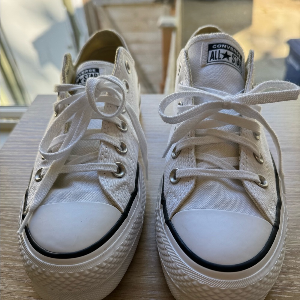 Converse White Low-Top Platform Sneakers